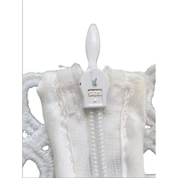 ZimmermannWomen's White Linen And Cotton-blend Guipure Lace Mini Dress L READ ! - Picture 9 of 13